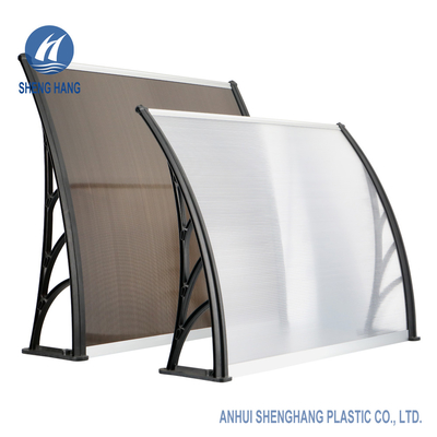 Καμμμένο Sunshield πλαστικό πολυανθράκων Awning το UV επίστρωμα 5mm